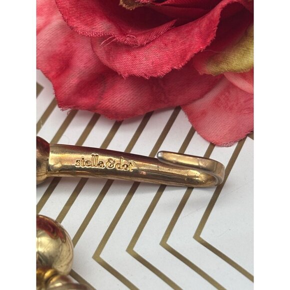 STELLA & DOT "Bianca" Lariat Gold & Bronze Tone Tassel Necklace 32" Front Hook - Picture 9 of 9